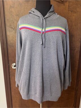 Old Navy plus size Gray Active Hoodie with rainbow detail on front